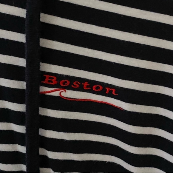 Bay pointe Shirt Size XL Womens Top long Sleeve Strip Print Draw String Hoodie - Picture 4 of 9